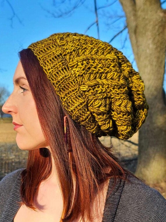 100% Merino Wool Slouchy Knit Hat Crochet Beanie Handmade  display picture 1