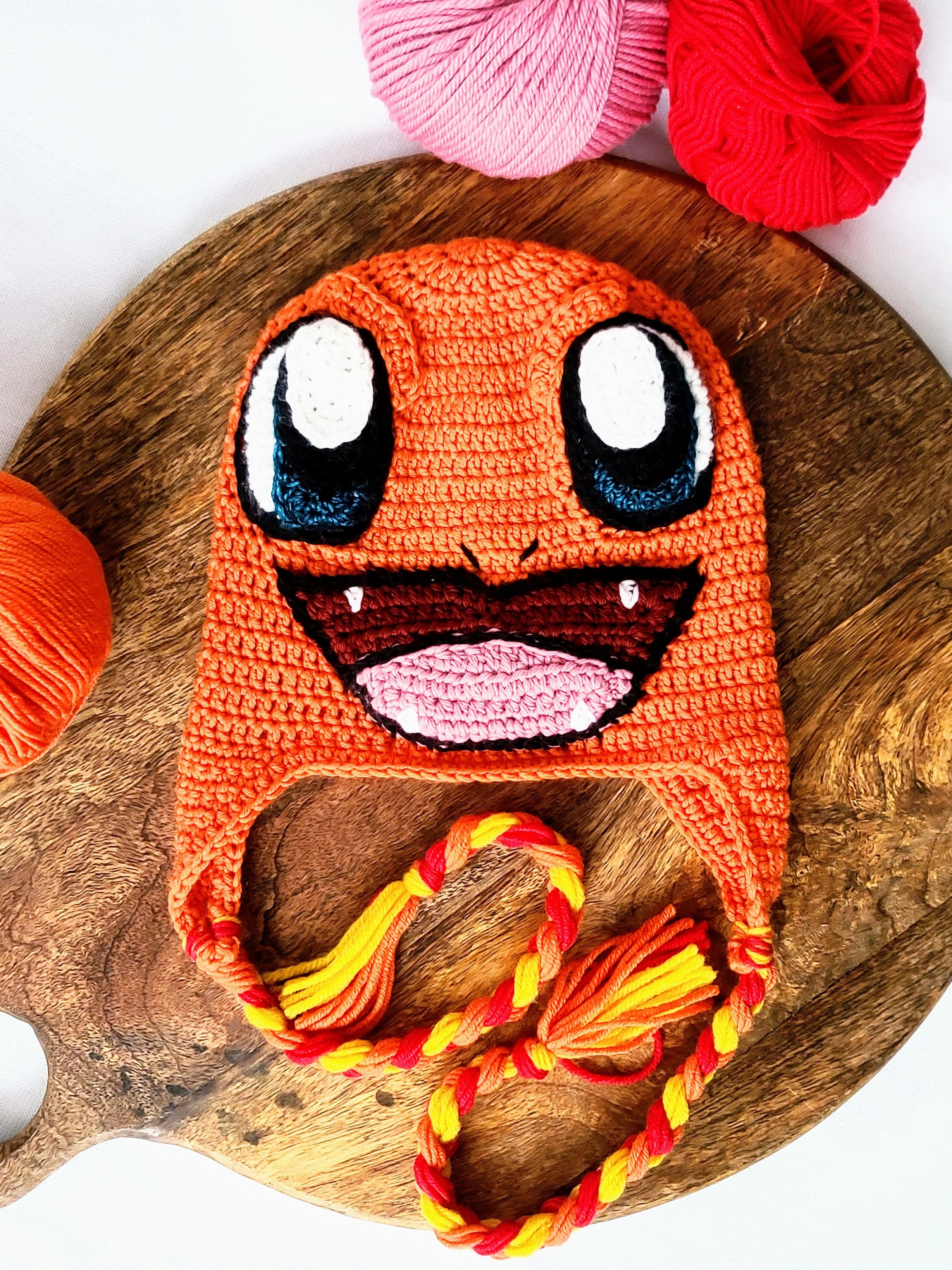 Charmander Inspired Crochet Hat | Handmade Pokemon Kid's Knit