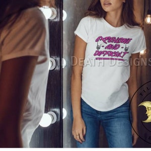 Expensive and Difficult T-Shirt – Skull Hands Graphic Tee, Sass-core Aesthetic, Soft Unisex Fit, Funny Attitude Shirt, Alt Girl Fashion