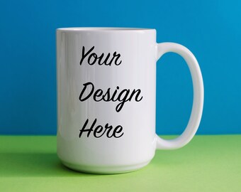 Service op dezelfde dag - koffie- en theekop gepersonaliseerd, aangepaste mok met logo, Etsy-ontwerp, maak je eigen