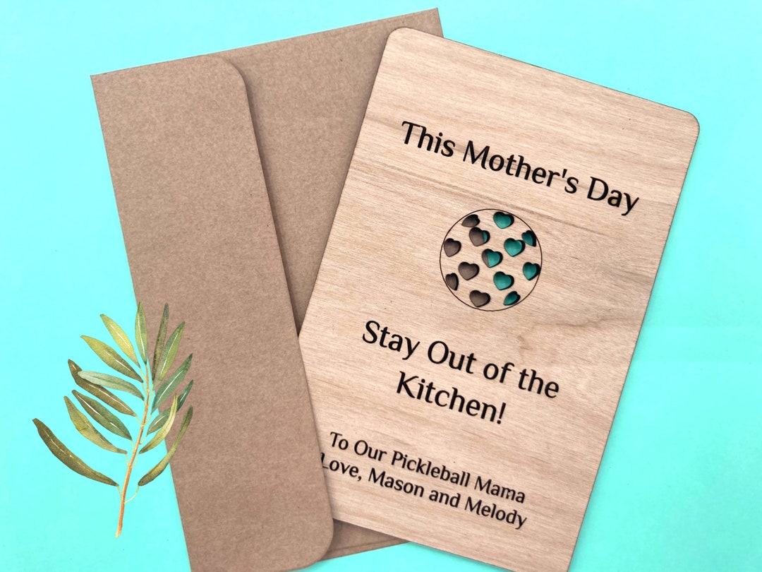 Pickleball Mother's Day Wood Card Stay Out of the Etsy