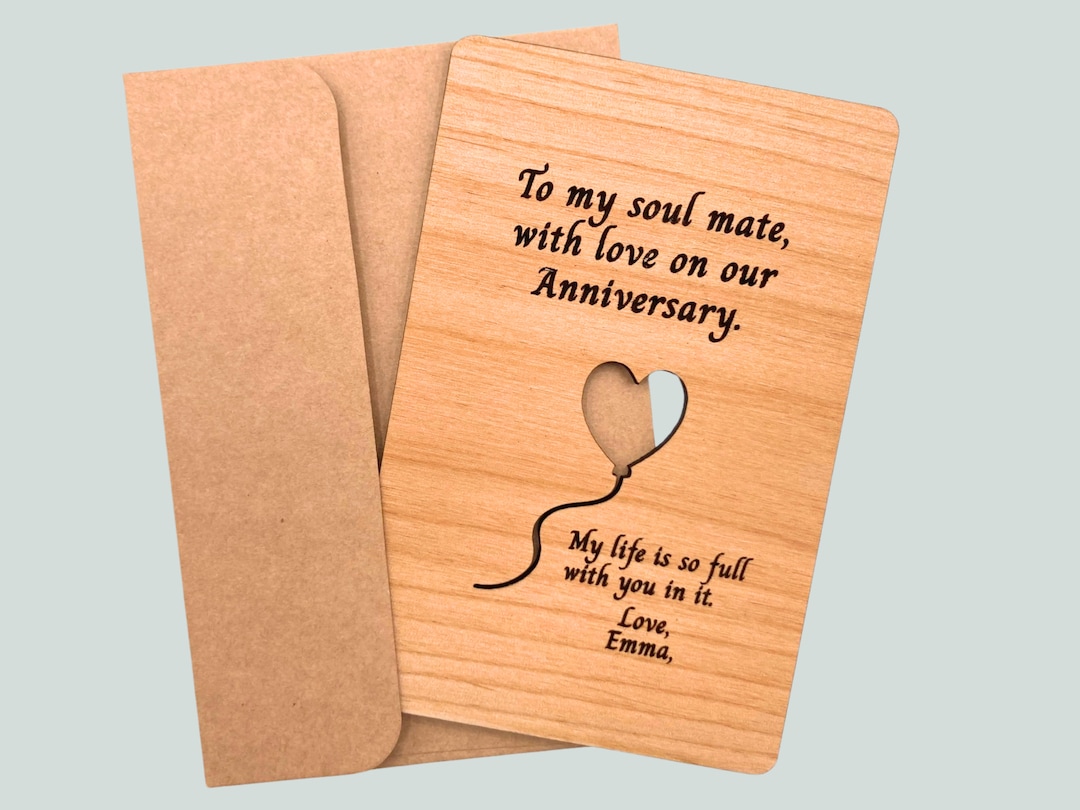 Personalized Wood Anniversary Card For Husband Wife Partner Etsy personalized-wood-anniversary-card-for-husband-wife-partner-etsy