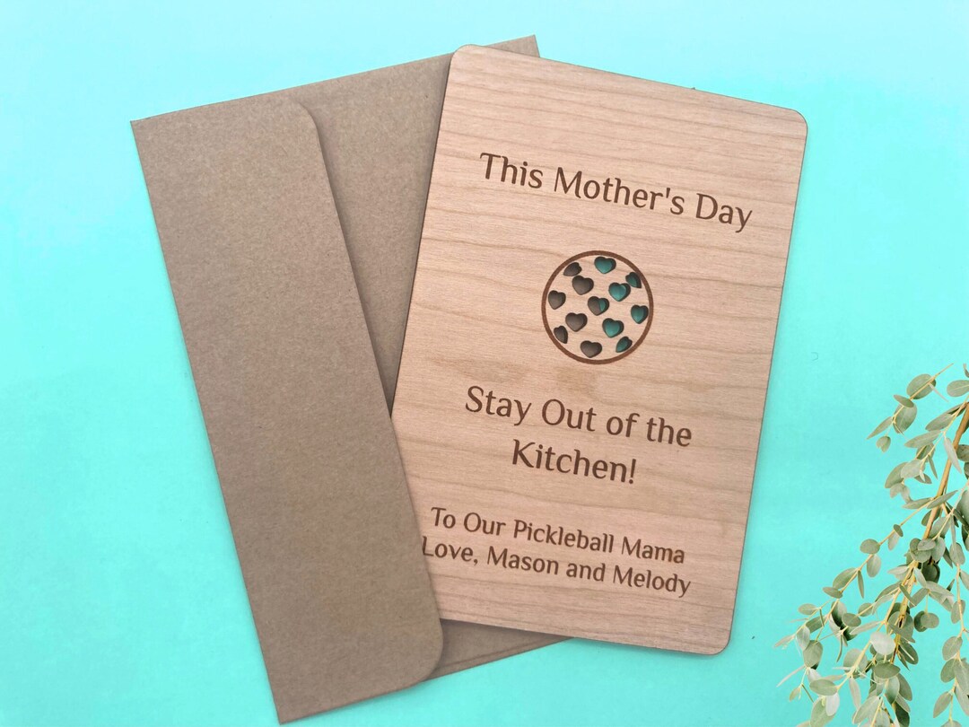 Pickleball Mother's Day Wood Card Card for Mom Etsy