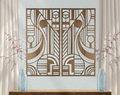 Geometric Wood Wall Art Set | Frank Lloyd Wright Inspired, Mid-Century Modern, 2 Panels