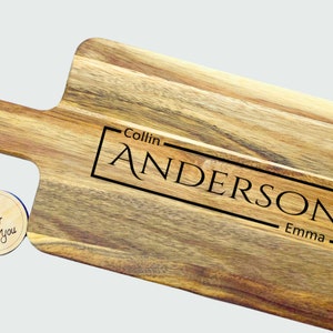 Engraved Acacia Bread/Charcuterie Board 21-1/2&quot; x 7-1/4&quot;