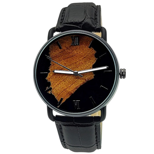 Holzwerk DREBKAU Damen und Herren Epoxidharz, Leder, Edelstahl & Holz Armband Uhr, Damenuhr, Herrenuhr, Holzuhr, schwarz, braun, grau