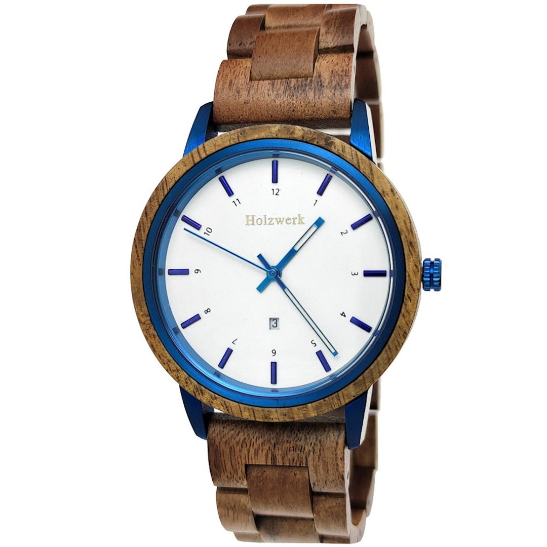 Holzwerk GARDING Damen, Herren Holz Edelstahl Armband Uhr mit