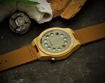 Holzwerk EIFEL moderno reloj de pulsera de cuero para mujer y