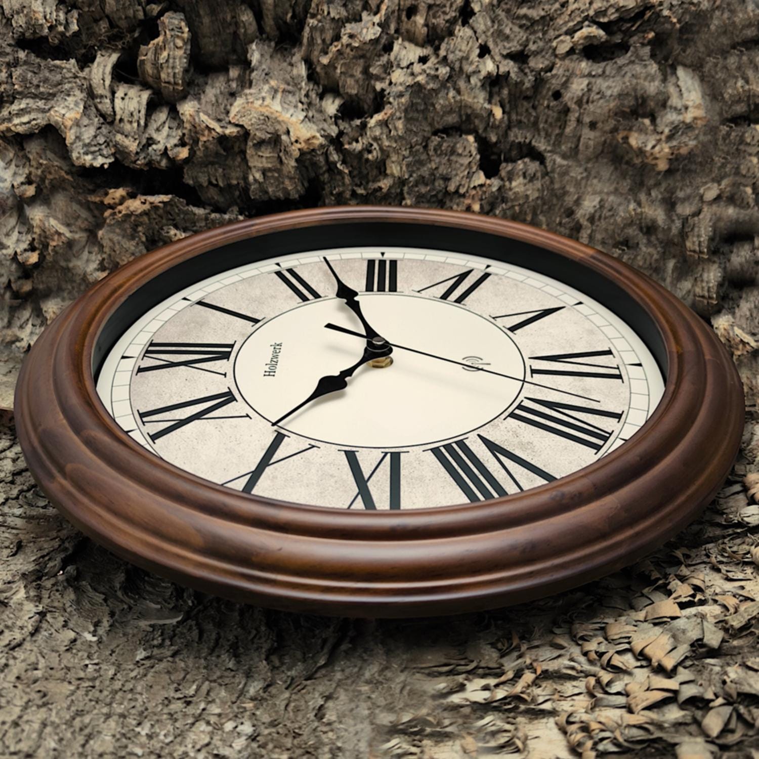 Holzwerk BEDBURG Wandklok, natuur vintage, retro, houten klok