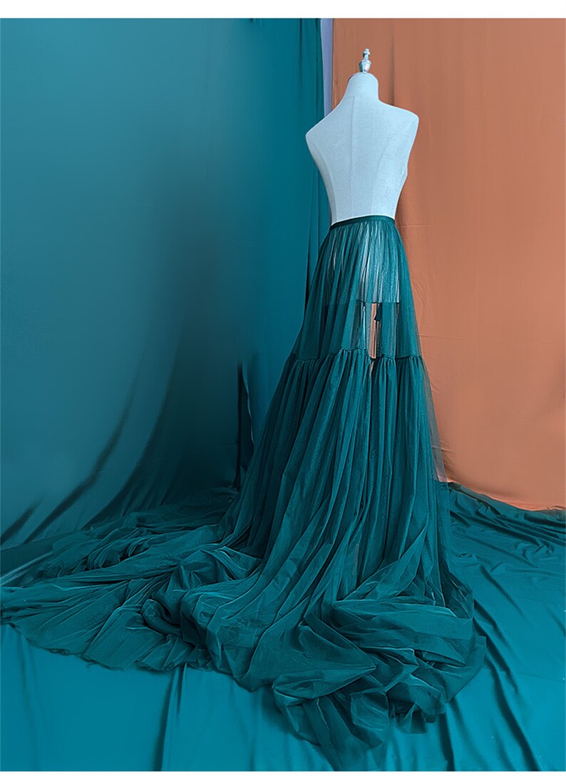Teal Tulle Overskirt Custom Color Minimalist Detachable Tulle - Etsy