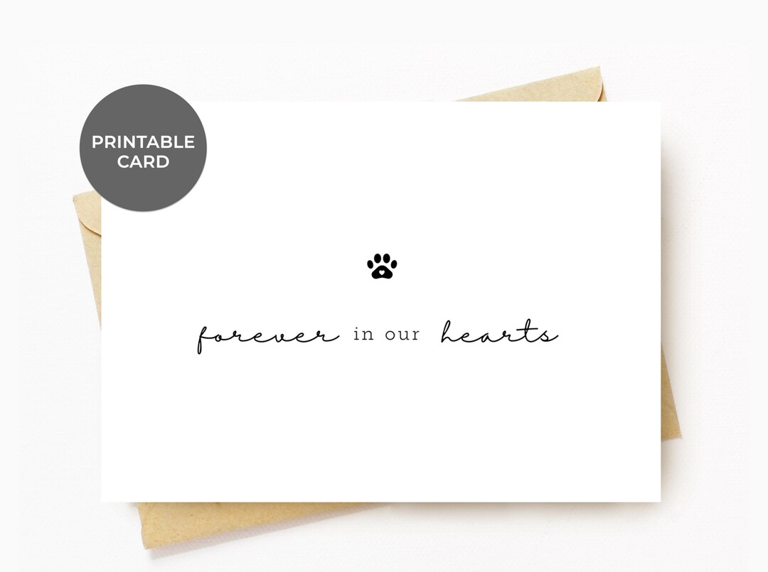 Pet Loss Sympathy Card PRINTABLE Loss of Dog Cat Thoughtful Cards for ...