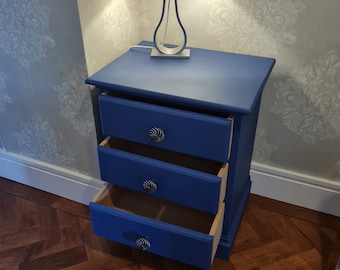 Upcycled Bedside Cabinet ,Hand Painted,