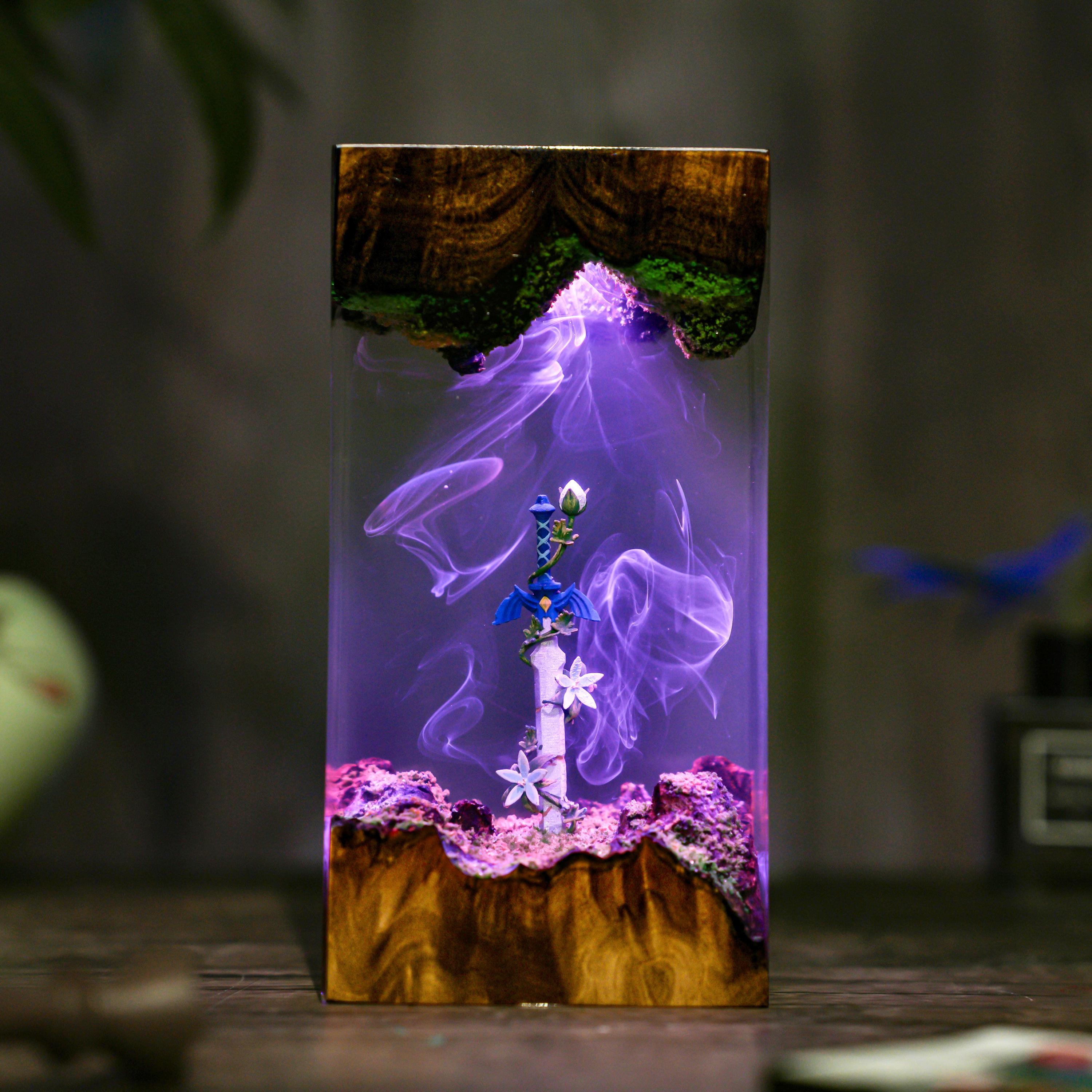 Handmade Legendary Sword, Sword Silent Princess Flower Lamp, Resin