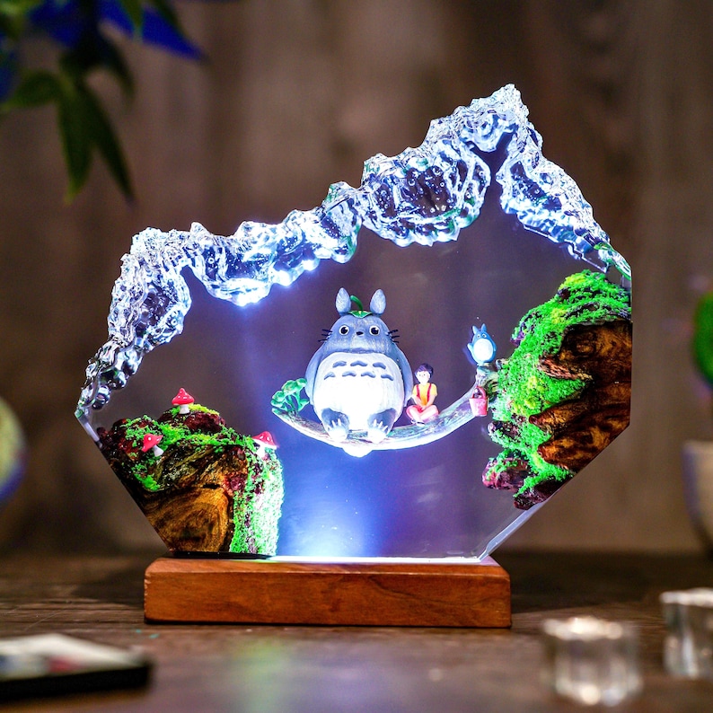 Lámpara de anime personalizada, lámpara de resina de anime famosa, luz de noche hecha a mano, regalo de inauguración de la casa, anime popular japonés, regalo de Navidad, regalo de Halloween