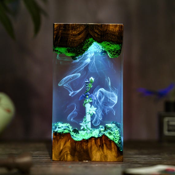 Handmade Legendary Sword, Sword Silent Princess Flower Lamp, Resin Handmade Legendary Sword, Sword Silent Princess Flower Lamp, Resin