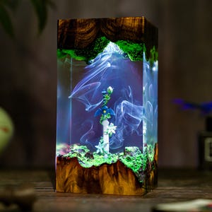 Handmade Legendary Sword, Sword Silent Princess Flower lamp,  Resin Wood Lamp, Hylaria Statue Gaming Decor, Winter Gifts for Him, TLoZ  BOTW