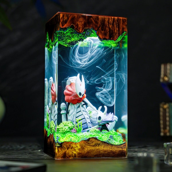 Lámpara artesanal de caballero y cuerno, decoración de Greenpath Gaming, regalo artesanal para gamers, regalo para él, lámpara decorativa de Halloween, lámpara de regalo de Navidad