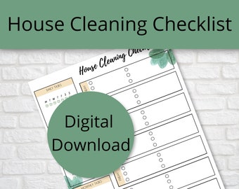 House Cleaning Checklist Printable, Weekly Cleaning Checklist Printable, Cleaning Schedule Printable