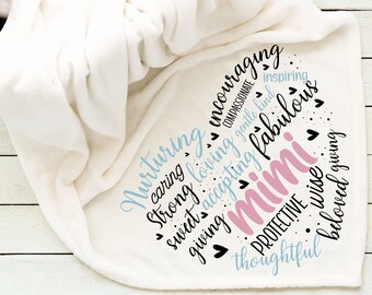 MiMi Sentimental Keepsake, Soft and Cozy Mimi Throw Blanket, Perfect Gift for Grandma