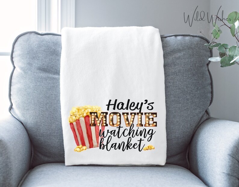 Custom Movie Blanket Popcorn Movie Night Theater Blanket Etsy