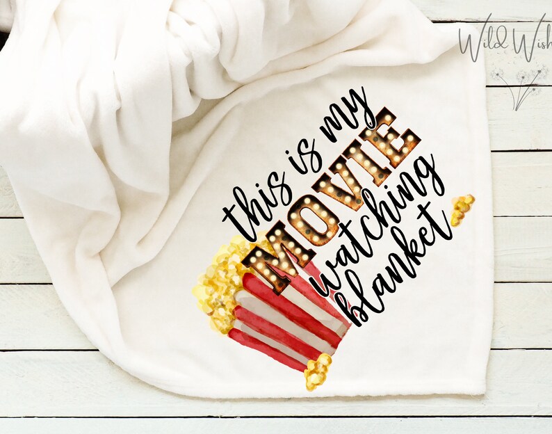 Custom Movie Blanket Popcorn Movie Night Theater Blanket Etsy