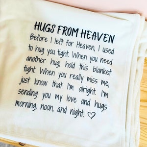 Memorial Blanket Sympathy Gift Hugs From Heaven Comforting Throw Blanket Condolence Gift in Loving Memory Personalized Tribute Gift Etsy Canada