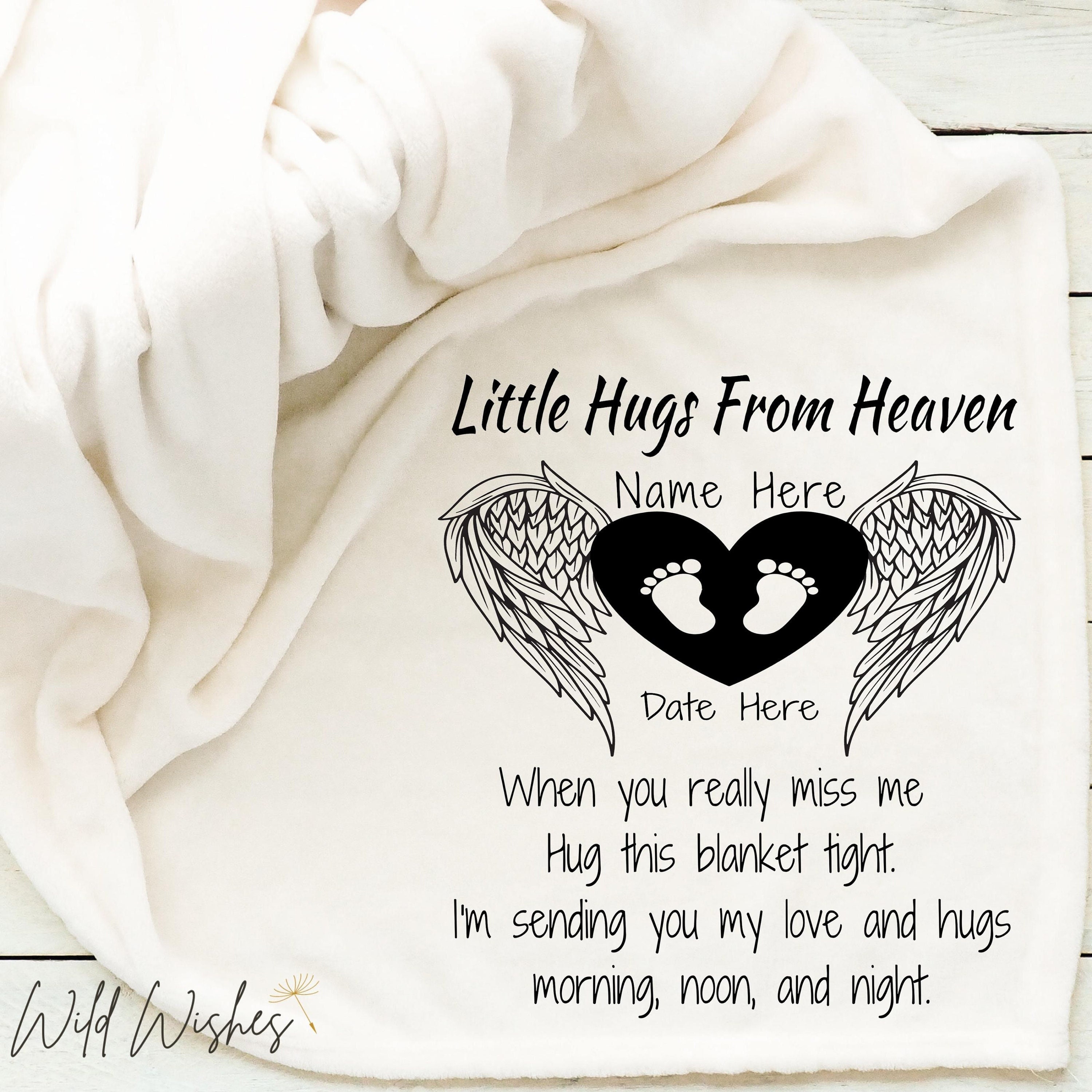 Little Hugs From Heaven Child Loss Memorial Blanket Baby