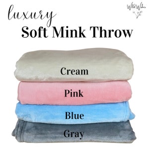 Luxury soft cozy mink blankets. Color options: Cream, Pink, Blue, and Pink- Wild Wishes Shop