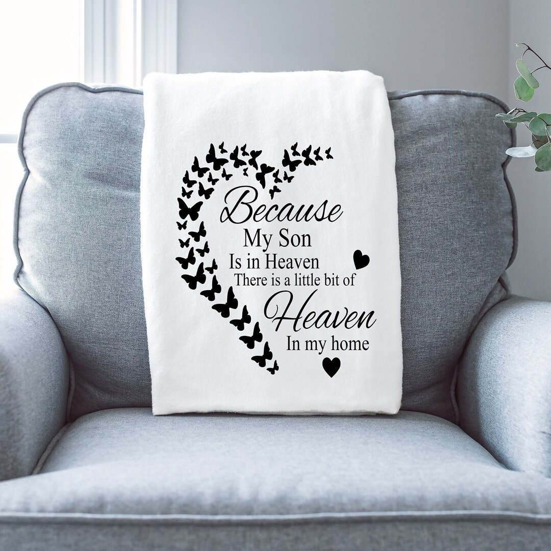 Personalized Son in Heaven Memorial Blanket, Child Loss Keepsake