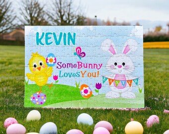 Easter Name Puzzle, Personalized Child Easter Gift, Jigsaw Puzzle, Easter Basket Stuffers