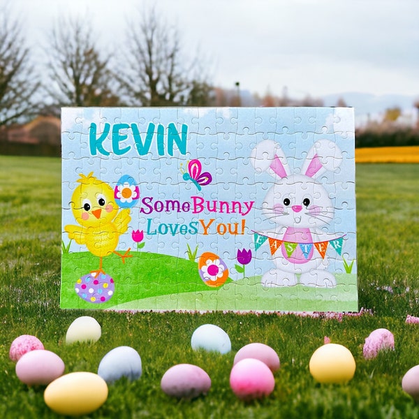 Easter Name Puzzle, Personalized Child Easter Gift, Jigsaw Puzzle, Easter Basket Stuffers