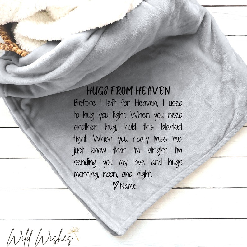 Memorial Blanket Sympathy Gift Hugs From Heaven Soft Throw Etsy