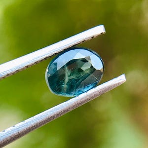 Australian Teal Sapphire Gemstone, Australian Sapphire Loose Gemstone, Faceted Parti Sapphire Gemstone, 5.4x4.1x2.6mm, 0.55 Ct