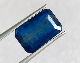 Blue Kyanite Gemstone: Faceted Octagon Cut Stone, 7 Cts (15x8.5x3mm)