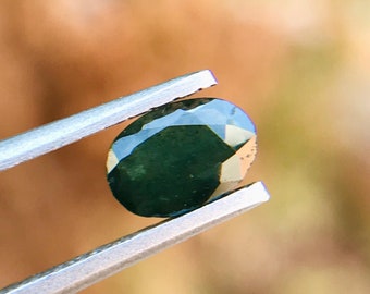 Teal Australian Sapphire Gemstone: Oval Faceted Loose Parti Sapphire (0.50 Cts, 5.5x4x2mm)