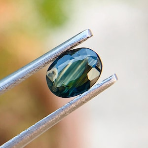 AAA Australian Teal Sapphire Gemstone, Australian Sapphire Loose Gemstone, Faceted Parti Sapphire Gemstone, 5.5x4x2.2mm, 0.50 Cts