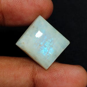 Amazing Fire Rainbow Moonstone Cabochon Polished Gemstone, Blue Flashy Rainbow Stone, Loose Gemstones For Ring Jewelry- 15 CTS, 17x15x6mm