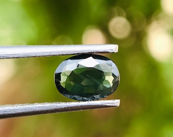 Teal Australian Sapphire Gemstone: Oval Faceted Loose Parti Sapphire (0.55 Cts)