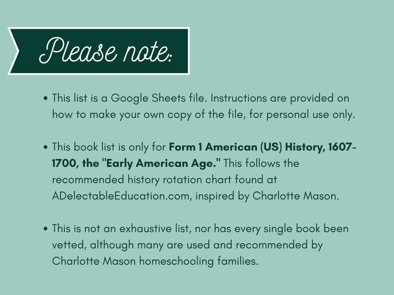 1607-1700 Living Book List American History Form 1 - Charlotte Mason ...