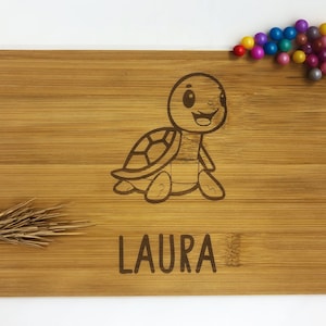 Breakfast board turtle personalized engraving gift breakfast board laser engraving sweet motif