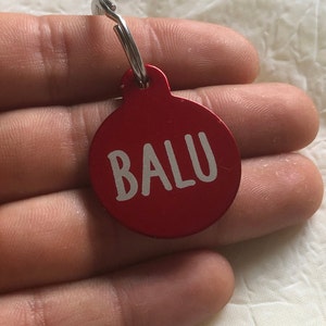 Hundemarke Rund Personalisiert Gravur Tiermarke Anhänger Adressanhänger Dog Tag Schlüsselanhänger Bild 1