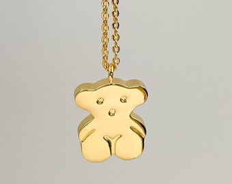 18k Gold Sweet Dolls Bear Pendant 
