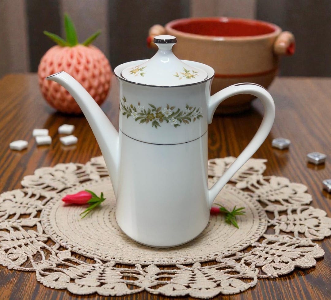Elegant Vintage Tea Pot by Style House, Porcelain Teapot With Floral ...