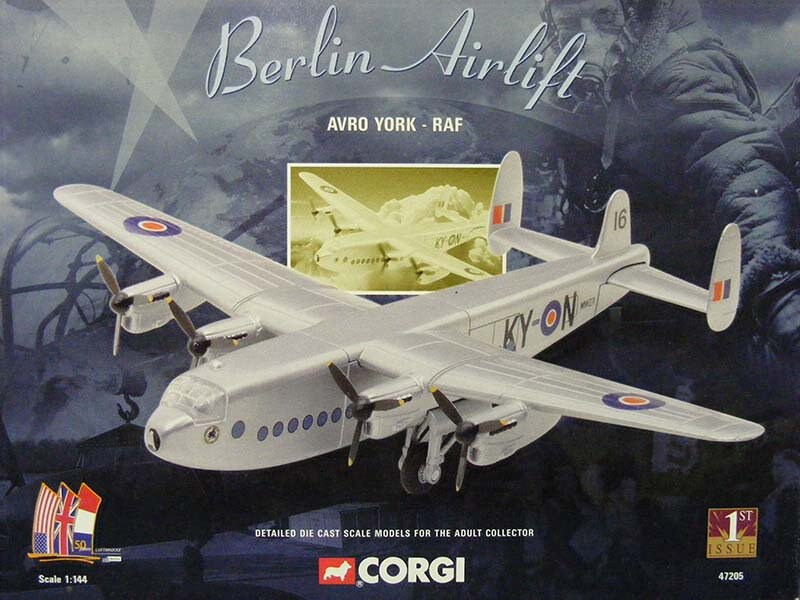 Avro York Airplane RAF - Serie Berlin Airlift di Corgi scala 1:144