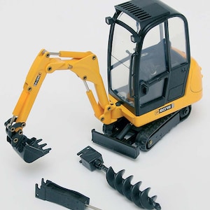 JCB 8016 mini excavator with 3 attachments - Joal 1:25 scale diecast model