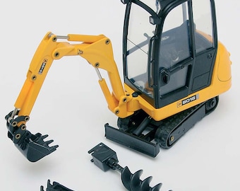 JCB 8016 mini excavator with 3 attachments - Joal 1:25 scale diecast model