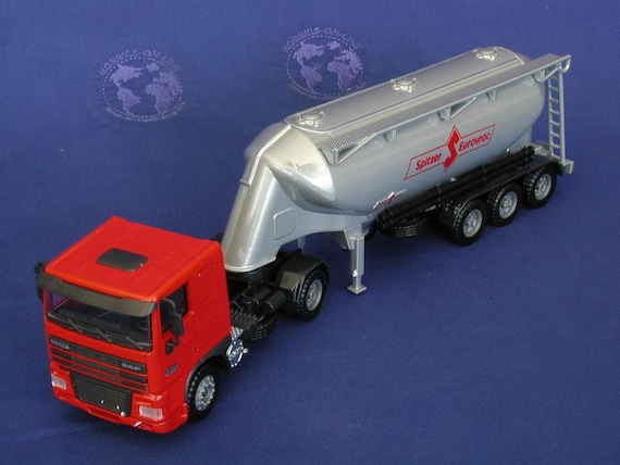 Camion JOAL 1/50 – DAF CF 95 Avec Semi-remorque SPITZER Eurovrac, Sans Boîte