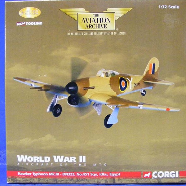 Hawker Typhoon Mk.IB, airplane WWII Egypt 1943 by Corgi 1:72 scale