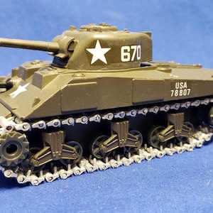 Tanque Solido Sherman M4 - Modelo de fundición a presión a escala 1:50 - Incluye embalaje original