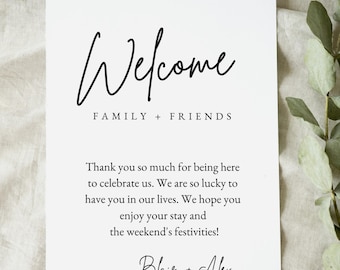 Modern Wedding Welcome Note Canva Template, 5x7, Fully Editable Template, Digital Download